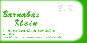 barnabas klein business card